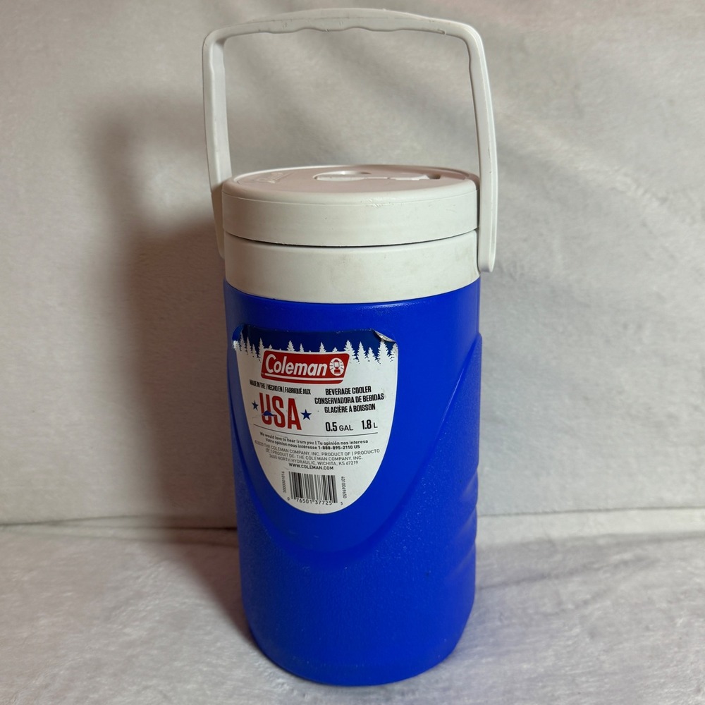 Coleman Blue .5 Gallon Beverage Cooler Jug, Handle and Flip Spout USA